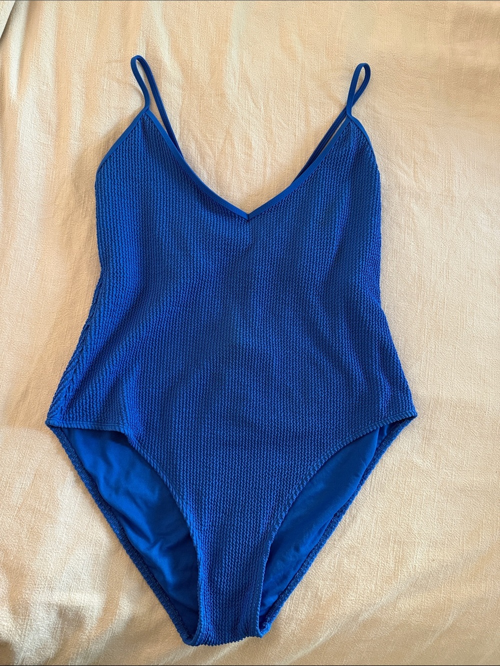 No Boundaries Royal Blue Textured One-Piece Swimsuit
